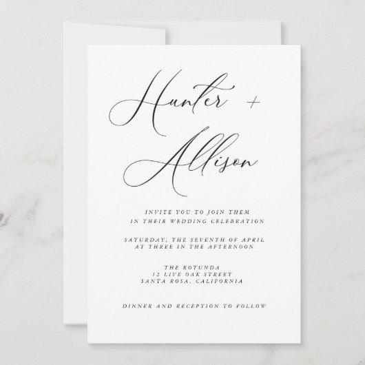 Budget Wedding Invitation Flyer Kaart (Voorkant)