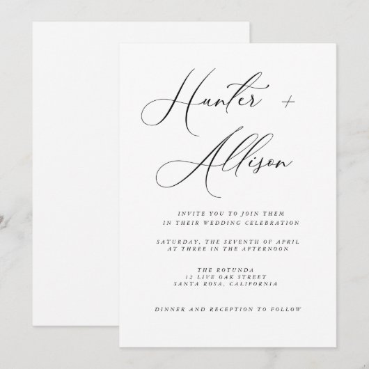 Budget Wedding Invitation Flyer Kaart (Voorkant / Achterkant)