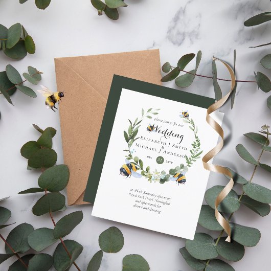 Budget Wedding Invitation Greenery Natuur Lovers