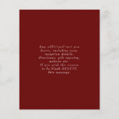 Budget Wedding Invitation Modern Burgundy Foto Flyer (Achterkant)