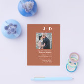 Budget Wedding Invitation Modern Terracotta Foto Flyer (Enkel)