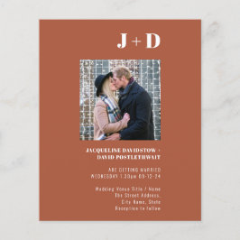 Budget Wedding Invitation Modern Terracotta Foto Flyer