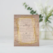 BUDGET WEDDING INVITATIONS Gold Glitter Geometric (Staand voorkant)