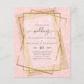 BUDGET WEDDING INVITATIONS Gold Glitter Geometric (Voorkant)