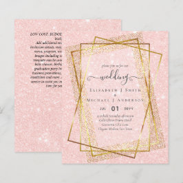 BUDGET WEDDING INVITATIONS Gold Glitter Geometric