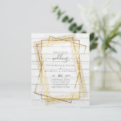 BUDGET WEDDING INVITATIONS Gold Glitter Geometric (Staand voorkant)