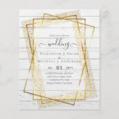 BUDGET WEDDING INVITATIONS Gold Glitter Geometric (Voorkant)