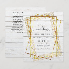 BUDGET WEDDING INVITATIONS Gold Glitter Geometric