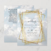 BUDGET WEDDING INVITATIONS Gold Glitter Geometric (Voorkant / Achterkant)