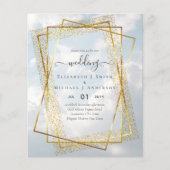 BUDGET WEDDING INVITATIONS Gold Glitter Geometric (Voorkant)