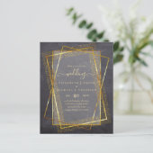 BUDGET WEDDING INVITATIONS Gold Glitter Geometric (Staand voorkant)