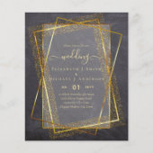 BUDGET WEDDING INVITATIONS Gold Glitter Geometric (Voorkant)