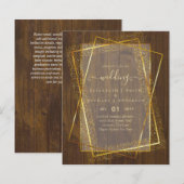 BUDGET WEDDING INVITATIONS Gold Glitter Geometric (Voorkant / Achterkant)