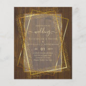 BUDGET WEDDING INVITATIONS Gold Glitter Geometric (Voorkant)