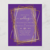 BUDGET WEDDING INVITATIONS Gold Glitter Geometric Flyer (Voorkant)