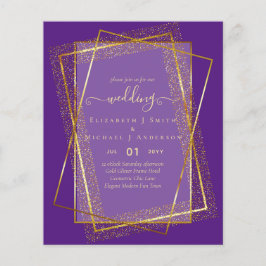 BUDGET WEDDING INVITATIONS Gold Glitter Geometric Flyer