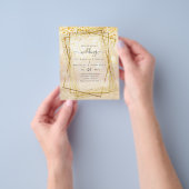 BUDGET WEDDING INVITATIONS Gold Glitter Geometric Flyer (Hand)