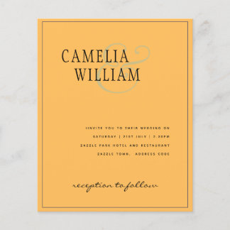 BUDGET WEDDING INVITATIONS Monochroom Veel kleuren Flyer