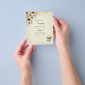 BUDGET WEDDING INVITATIONS - Rustic Sunflowers Flyer (Hand)
