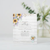 BUDGET WEDDING INVITATIONS Rustige Sunflower CHIC (Staand voorkant)