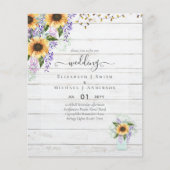 BUDGET WEDDING INVITATIONS Rustige Sunflower CHIC (Voorkant)