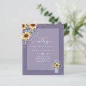 BUDGET WEDDING INVITATIONS Rustige Sunflower CHIC (Staand voorkant)