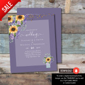 BUDGET WEDDING INVITATIONS Rustige Sunflower CHIC