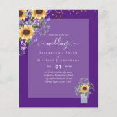 BUDGET WEDDING INVITATIONS Rustige Sunflower CHIC (Voorkant)