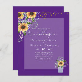 BUDGET WEDDING INVITATIONS Rustige Sunflower CHIC