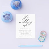 Budget Wedding Invite | Details QR Code Back Moder Flyer (Enkel)