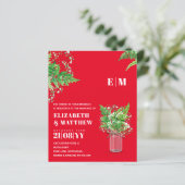 BUDGET Wedding Invite Fern Greenery Leaves (Staand voorkant)