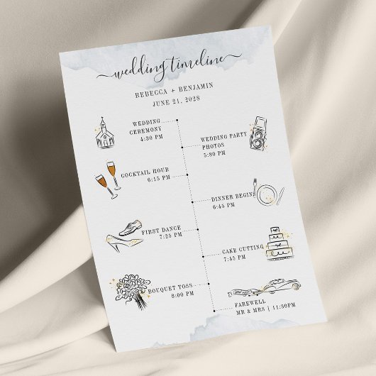 Budget Wedding Itinerary Modern Icons Programme Ka Briefpapier