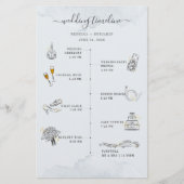 Budget Wedding Itinerary Modern Icons Programme Ka Briefpapier (Voorkant)