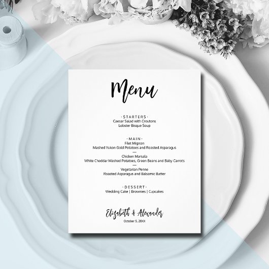 Budget Wedding Menu Flyer