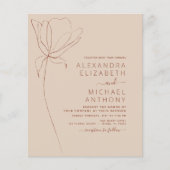 Budget Wedding minimalist Terracotta Foto Floral Flyer (Voorkant)