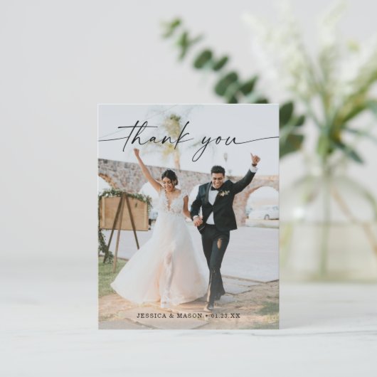 Budget Wedding Modern - Bedankt voor je kaart met  (Staand voorkant)