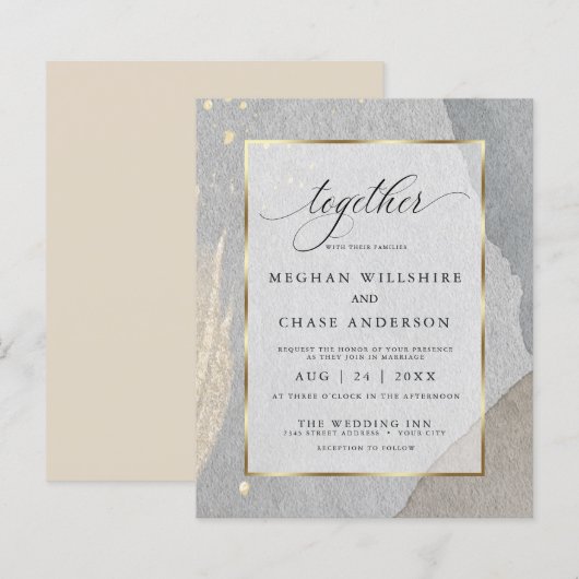 Budget Wedding Modern Splash op Granite (Voorkant / Achterkant)