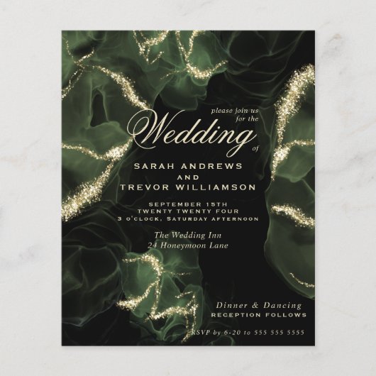 Budget Wedding Moss Abstracte Alcohol Ink (Voorkant)