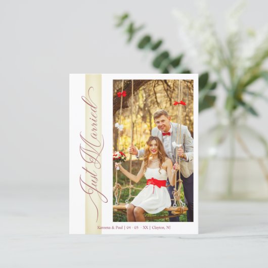 Budget Wedding Net getrouwd Handje Letterd Foto (Staand voorkant)