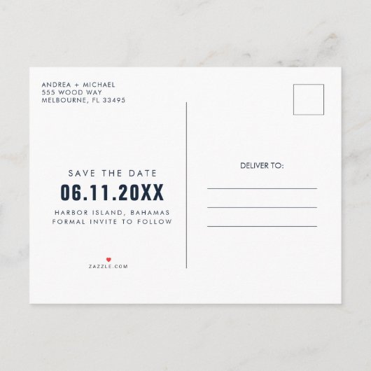 Budget Wedding opslaan Datum Uitnodiging Briefkaart (Achterkant)