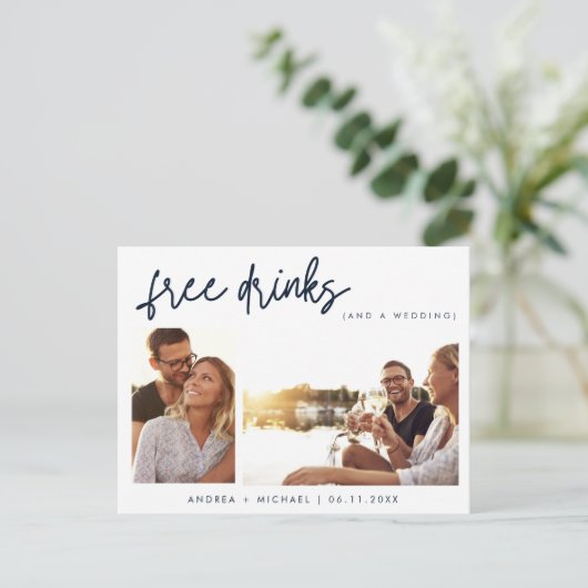 Budget Wedding opslaan Datum Uitnodiging Briefkaart (Staand voorkant)