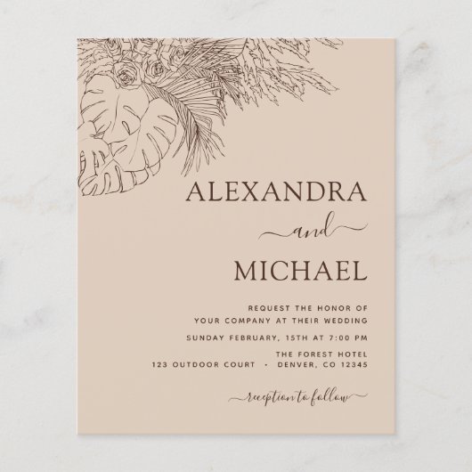 Budget Wedding Pampas Grass Terracotta Flyer (Voorkant)