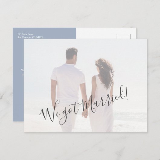 Budget Wedding Photo Elopement Briefkaart (Voorkant / Achterkant)