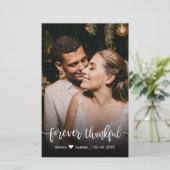 Budget Wedding Photo Forever Thankful Kaart (Staand voorkant)