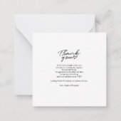 Budget Wedding Photo Hand-Lettered Dank u Notitiekaartje (Achterkant)