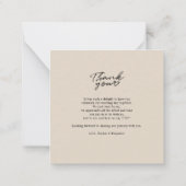 Budget Wedding Photo Hand-Lettered Dank u Notitiekaartje (Achterkant)