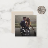 Budget Wedding Photo Hand-Lettered Dank u Notitiekaartje (Voorkant / Achterkant in situ)