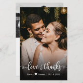 Budget Wedding Photo Love and Bedankt Kaart (Voorkant / Achterkant)