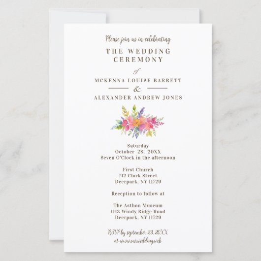 Budget Wedding Pink Flowers & Branches Bouquet (Achterkant)