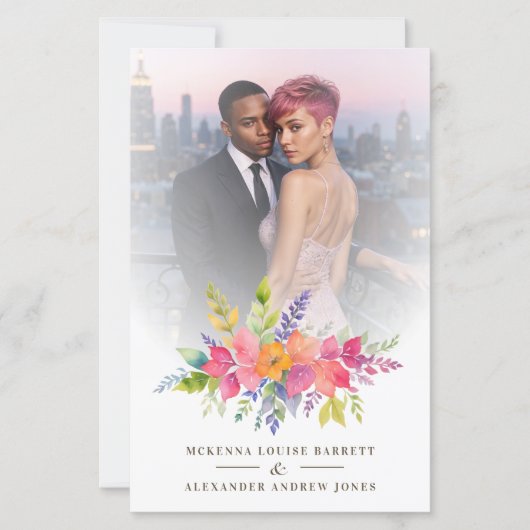 Budget Wedding Pink Flowers & Branches Bouquet (Voorkant)